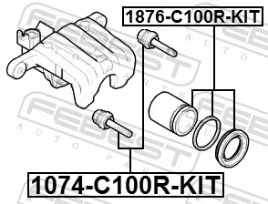 1876C100RKIT Febest Kit de reparación de frenos trasero
