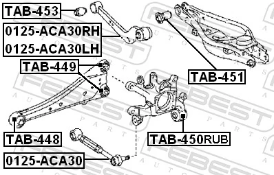 TAB450RUB Febest Buje de mangueta trasera