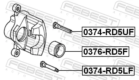 0374RD5LF Febest Guía de la pinza de freno delantera