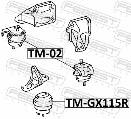 TM02 Febest Almohada del Motor Izquierda / Derecha