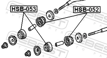 HSB053 Febest Silentblock del brazo radial de la suspensión delantera