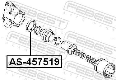 AS457519 Febest Soporte de rodamiento intermedio del semieje delantero