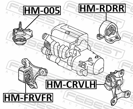 HMCRVLH Febest Soporte de motor izquierdo