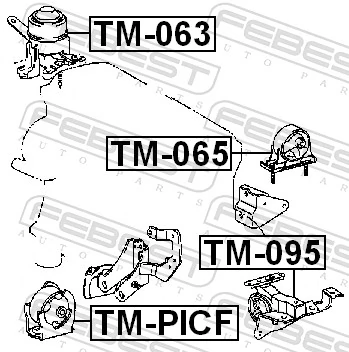 TMPICF Febest Soportes de motor delantero