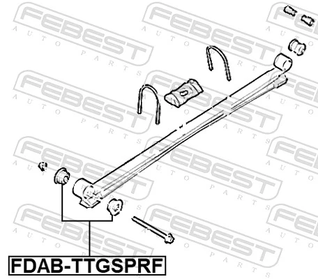 FDABTTGSPRF Febest Silentblock delantero de ballesta trasera