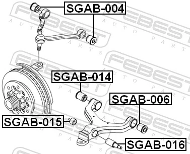 SGAB014 Febest Silentblock de brazo de suspensión delantero inferior