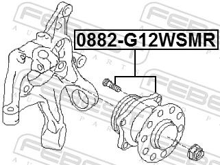 0882G12WSMR Febest Buje de rueda trasero
