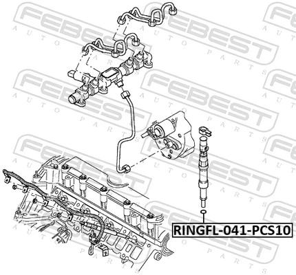 RINGFL041PCS10 Febest Arandela de asiento del inyector
