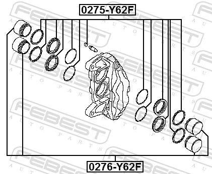Kit de reparación de pinzas para Nissan Patrol  Y62