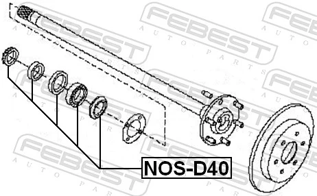 NOSD40 Febest Cojinete del semieje trasero