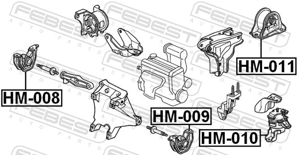 HM010 Febest Cojín del motor