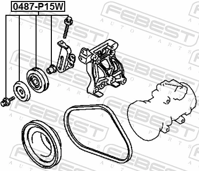 0487P15W Febest Polea tensora