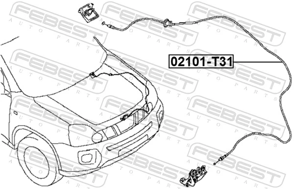 Cable de capó del motor para Nissan X-Trail  T31