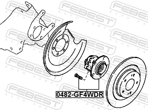 0482GF4WDR Febest Buje de rueda trasero