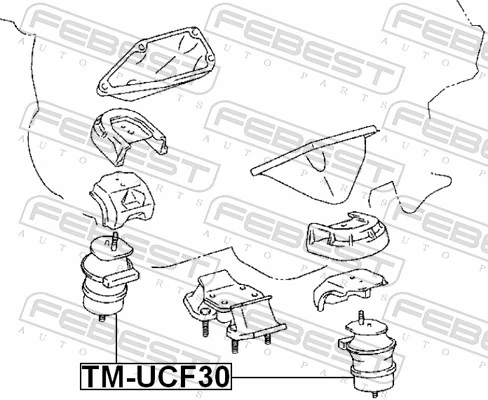 TMUCF30 Febest Almohada del Motor Izquierda / Derecha