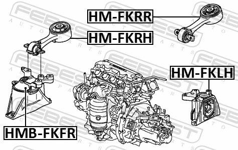 HMFKRH Febest Cojín del motor superior derecho