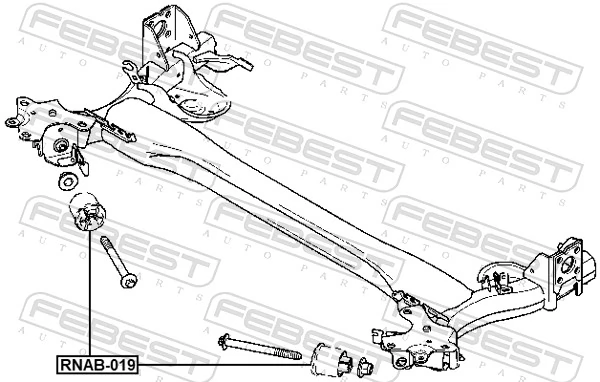 RNAB019 Febest Silentblock del puente trasero