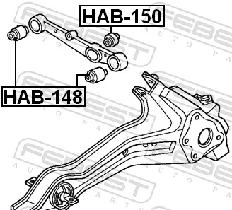 HAB150 Febest Silentblock del brazo superior de suspensión trasera