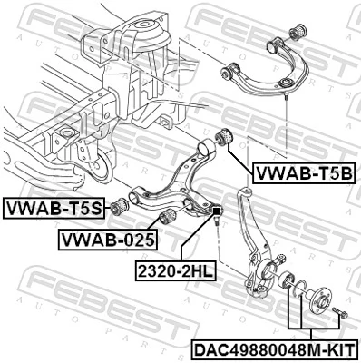 DAC49880048MKIT Febest Rodamientos de rueda delantero