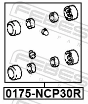 0175NCP30R Febest Juego de reparación del bombín de freno