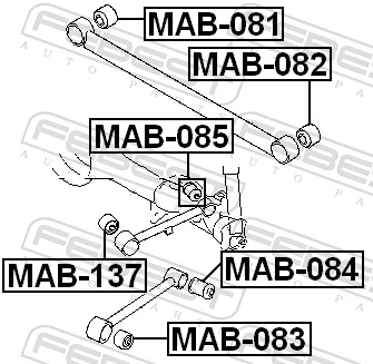 MAB137 Febest Buje del brazo longitudinal superior trasero
