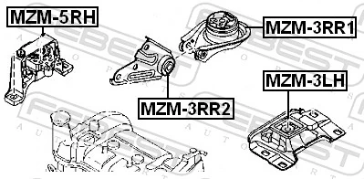 MZM5RH Febest Soporte de motor derecho