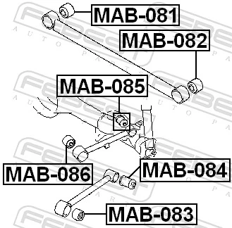 MAB085 Febest Buje del brazo longitudinal superior trasero