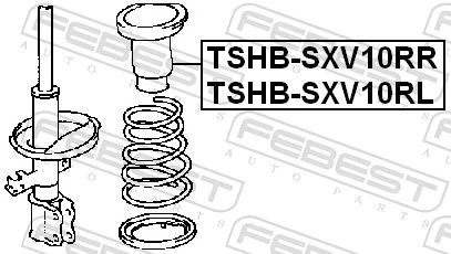 TSHBSXV10RR Febest Guardapolvo del amortiguador trasero