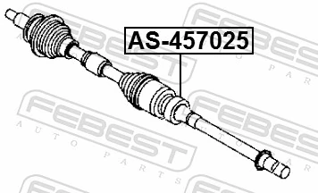 AS457025 Febest Rodamiento central del eje de transmisión