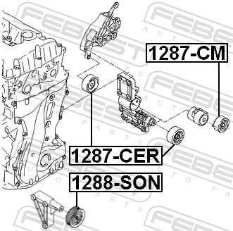 1287CM Febest Polea tensora