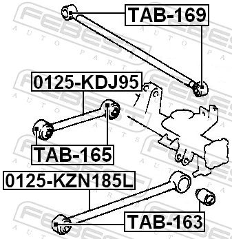 TAB165 Febest Buje del brazo longitudinal superior trasero