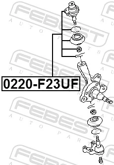 0220F23UF Febest Rótula de suspensión superior