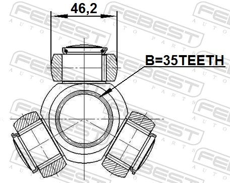 Junta homocinética interior trípode para KIA Sorento III UM