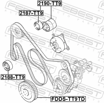 HMP6C1Q6A228BC Hmpx Tensor de correa de alternador