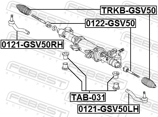 0122GSV50 Febest Barra de direccion coche