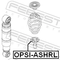OPSIASHRL Febest Aislador de resorte trasero inferior de goma