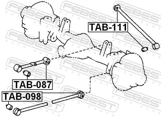 TAB111 Febest Buje del brazo transversal trasero