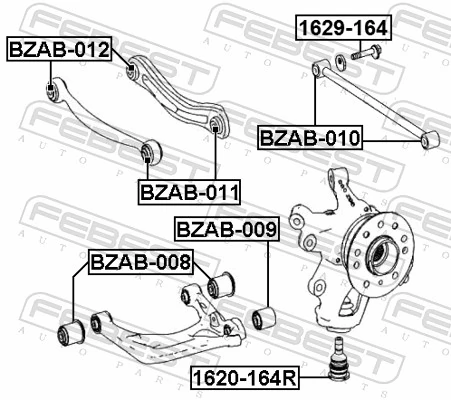 BZAB010 Febest Silentblock del brazo superior de suspensión trasera