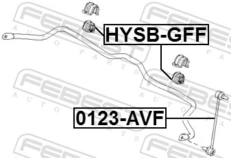 HYSBGFF Febest Buje de barra estabilizadora delantera