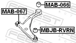 MAB066 Febest Silentblock de brazo de suspensión delantero inferior