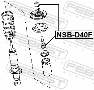 NSBD40F Febest Buje de vástago de amortiguador delantero