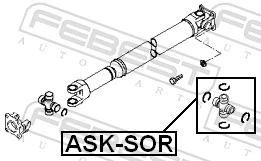ASKSOR Febest Cruceta transmision