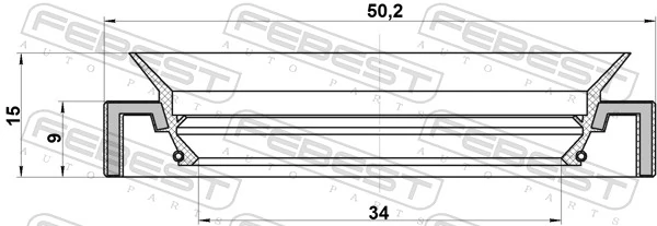 95HAY36500915R Febest Retén del semieje delantero derecho