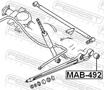 Buje trasero del brazo longitudinal trasero Mando DCC010199