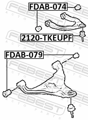 FDAB074 Febest Buje del brazo de suspensión delantero superior