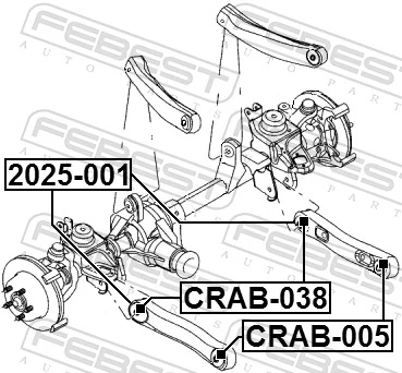 CRAB038 Febest Silentblock de brazo de suspensión delantero inferior