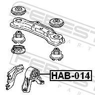 HAB014 Febest Silentblock del soporte delantero del diferencial trasero