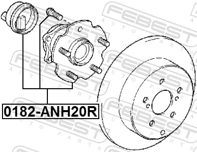 0182ANH20R Febest Buje de rueda trasero