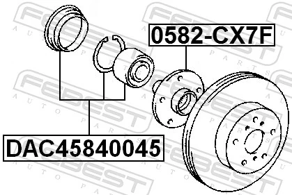 0582CX7F Febest Cubo delantero
