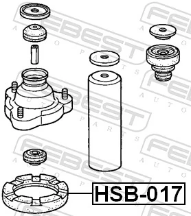 HSB017 Febest Aislador de resorte delantero superior